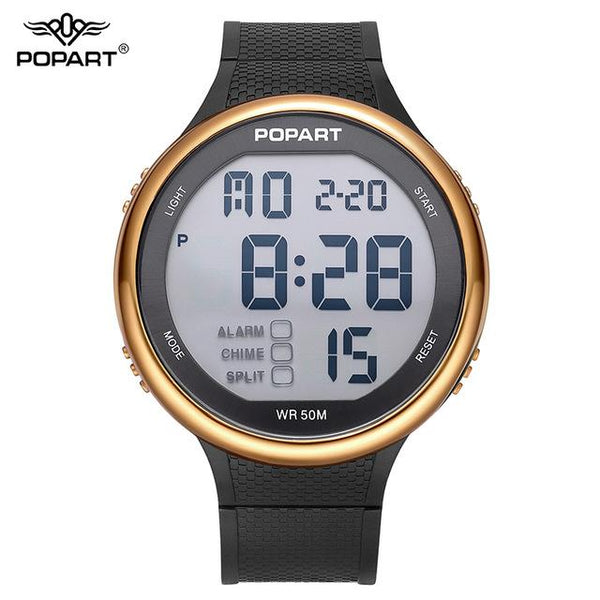 POPART Digital Alarm Black Male Watch - digital