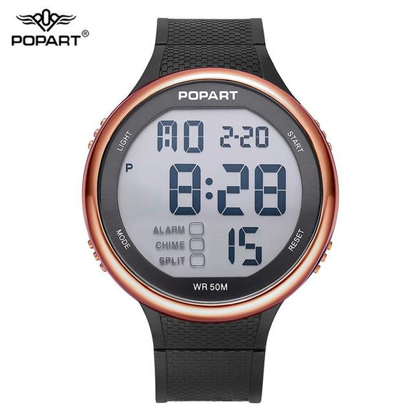 POPART Digital Alarm Black Male Watch - digital