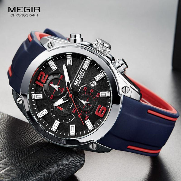 Waterproof Silicone Rubber Strap Wristswatch for Man - digital